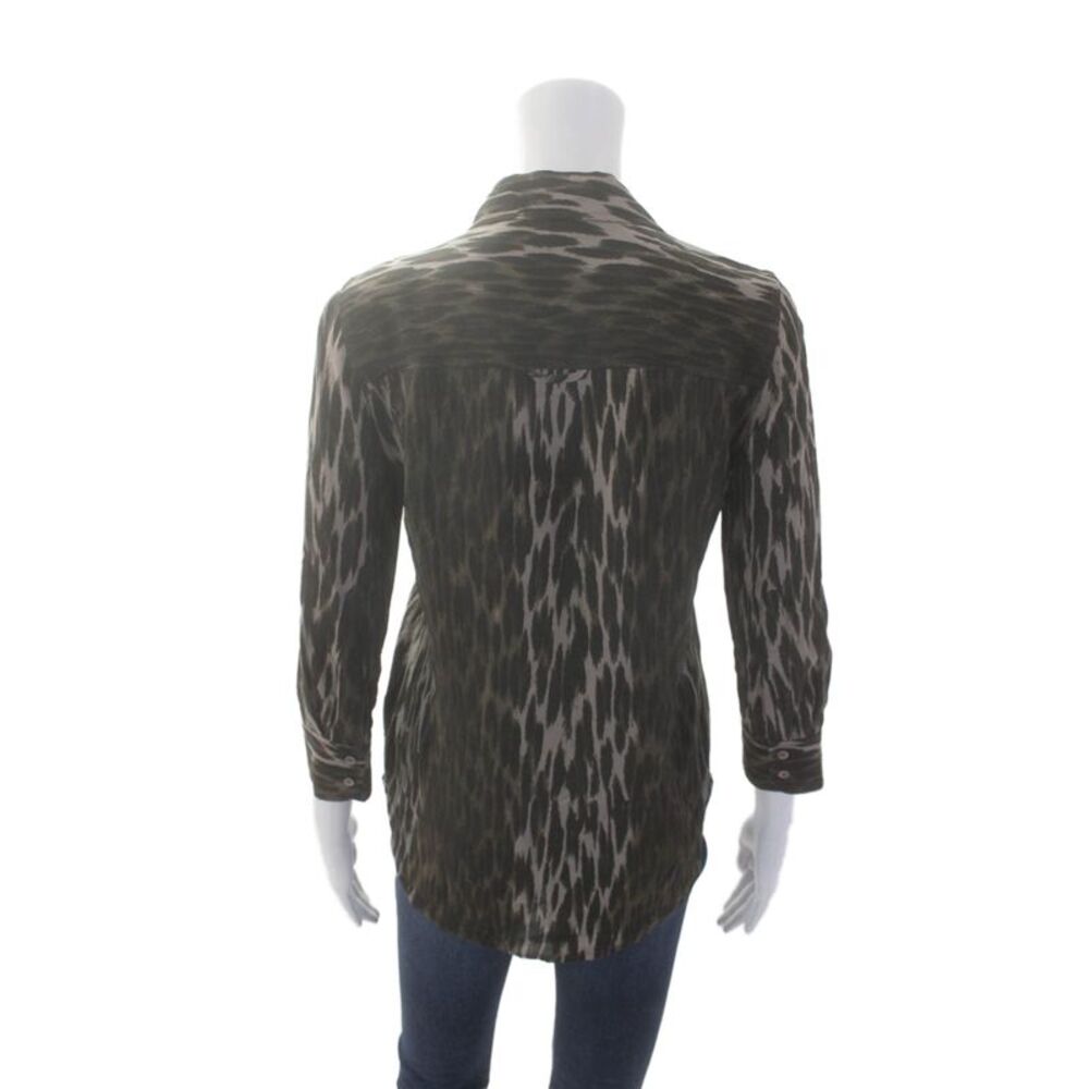 L'Agence Womens Printed Collar Long Sleeve Button Down Shirt Brown Size S - Picture 3 of 7